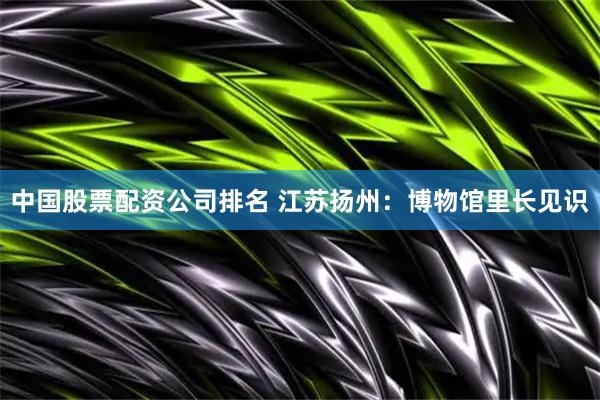 中国股票配资公司排名 江苏扬州：博物馆里长见识